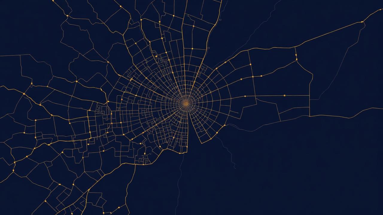 Abstract line map of Tokyo indicating the summit's to-be-confirmed venue